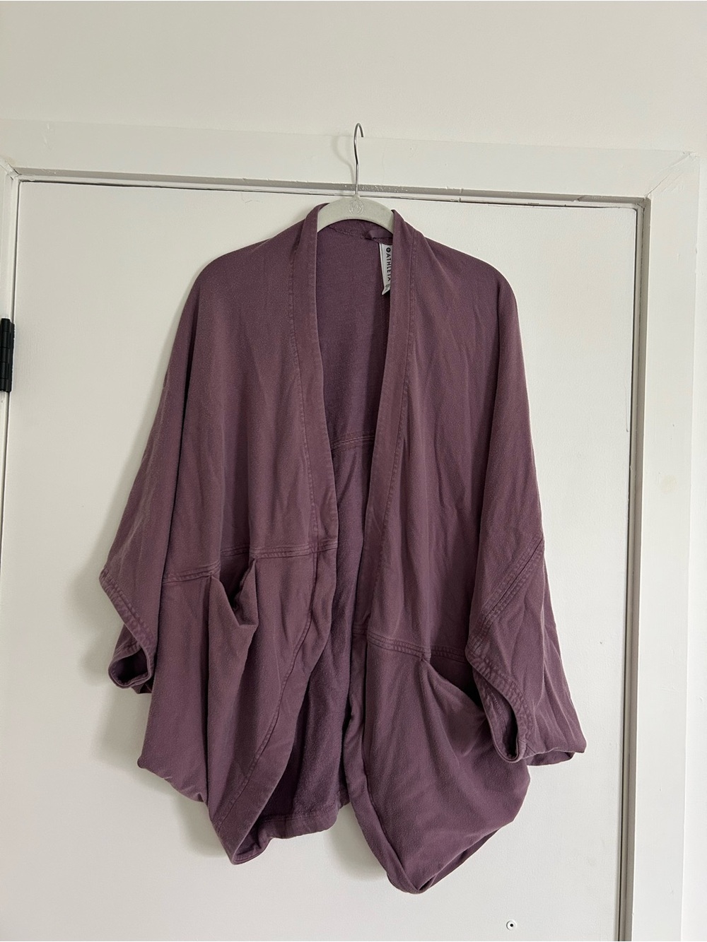 Athleta Mauve Purple Open-Front Draped Shawl Shrug Cardigan